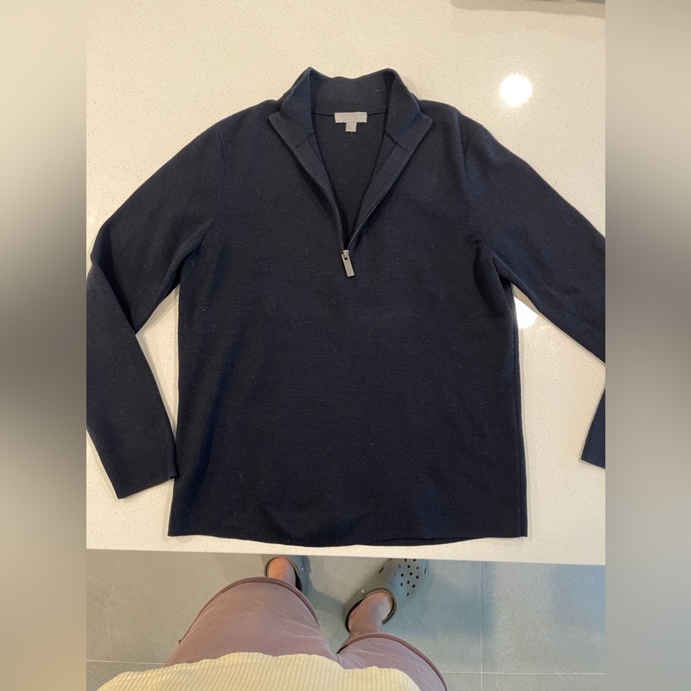 COS mock neck 3/4 zip up